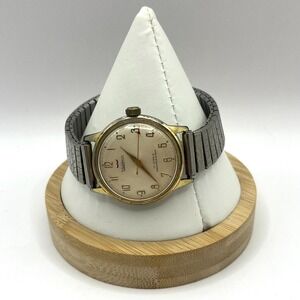 Vintage Waltham Wristwatch Karat Clad Gold Shock Resistant Men's 17 Jewels‎